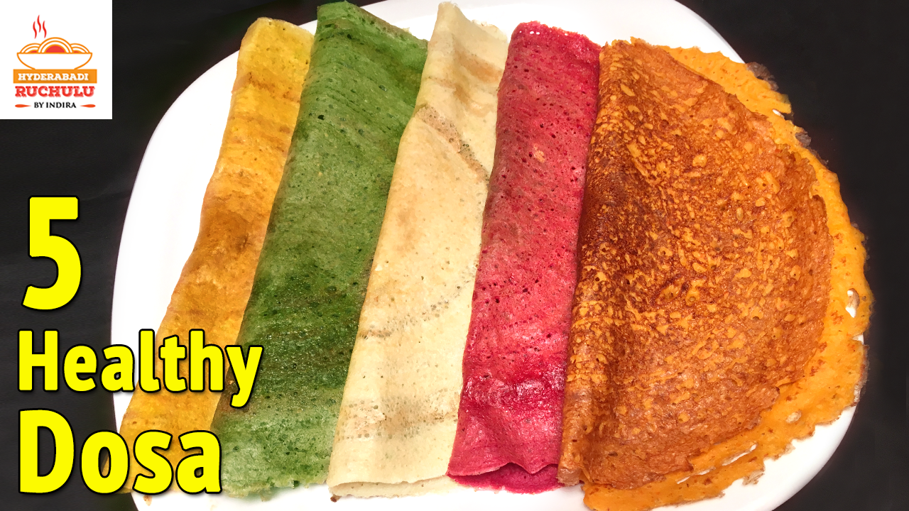 5 Varieties Dosa Recipe | Kids Lunch Box Recipes | Healthy Dosa Recipes