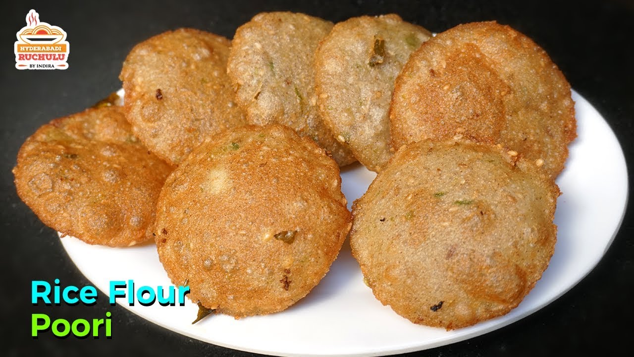 Rice Flour Puri Recipe in Telugu Crispy Biyam Pindi Poori Preparation