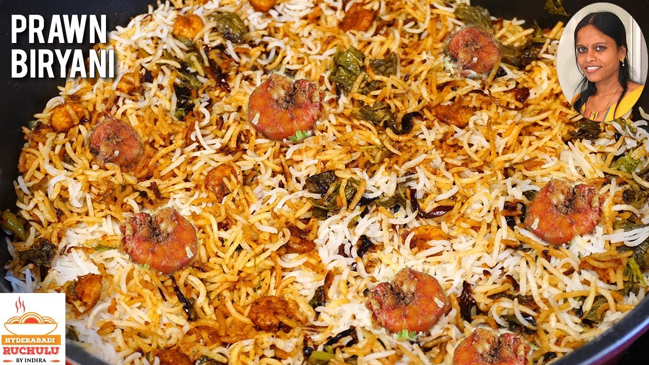 Prawns Dum Biryani Recipe | Hyderabadi Style Prawns Biryani recipe