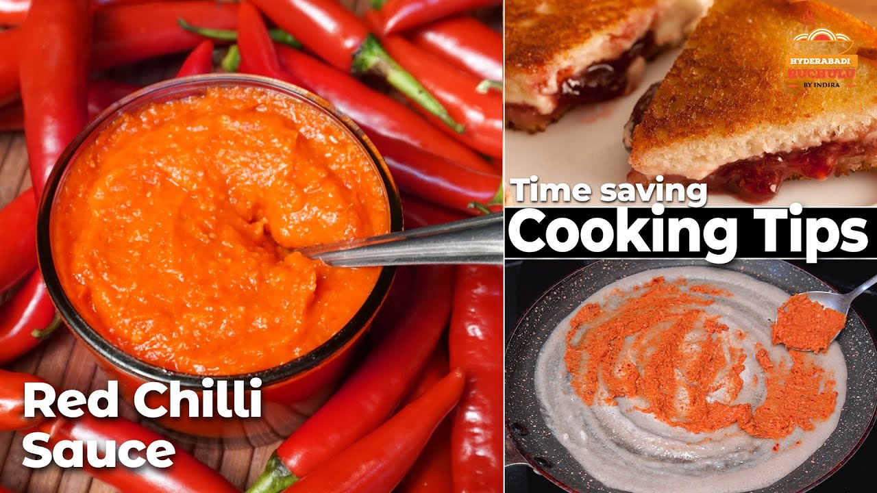 Red Chilli Sauce Recipe in Telugu Spicy Red Chilli Preparation at Home