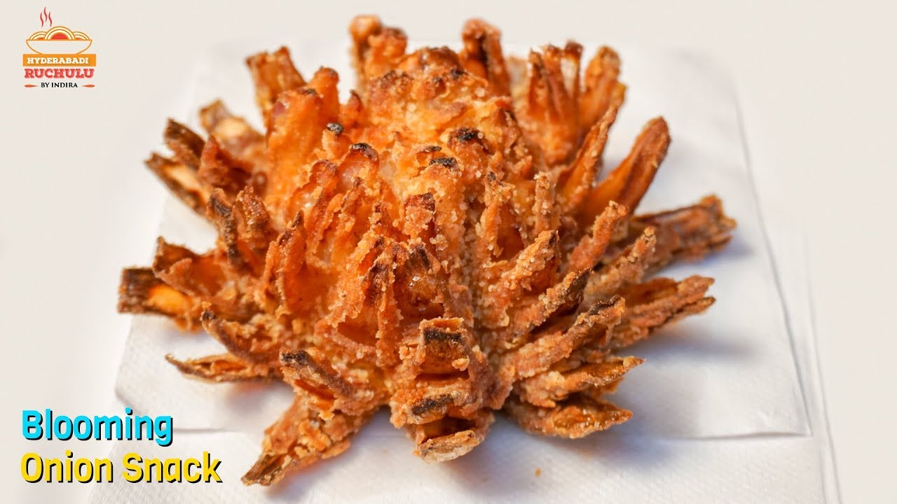 Blooming Onion Recipe in Telugu Deep Fried Blooming Onion Preparation